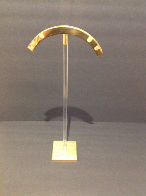 Abstract Gold Metal Sculpture w/Acrylic Post