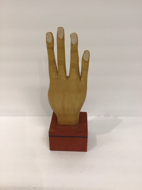 12" Wood Carved "Heart in Hand" Sculpture