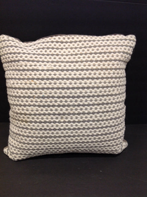 Grey/White Herringbone Weave Pillow