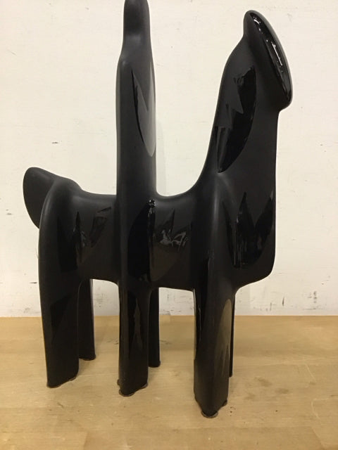 17.5"x13" Black Ceramic Abstract Sculpture