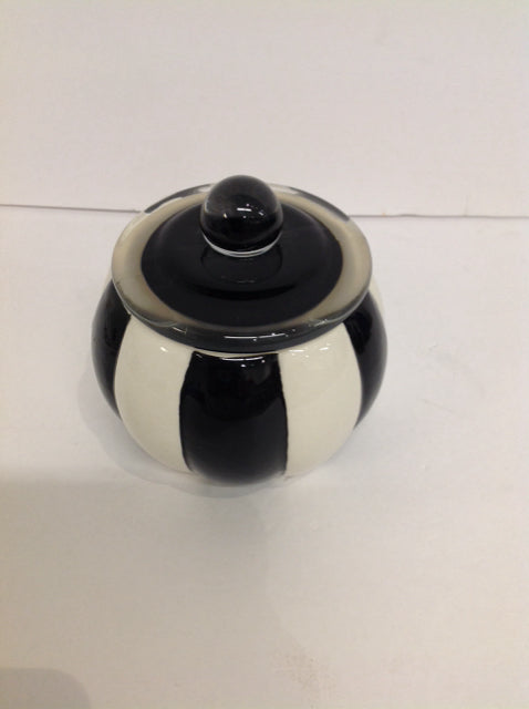 Black/White Enamel Ceramic Candle Holder