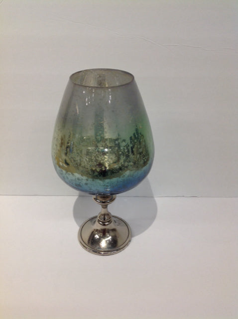 Glass Vase on Silver Pedestal