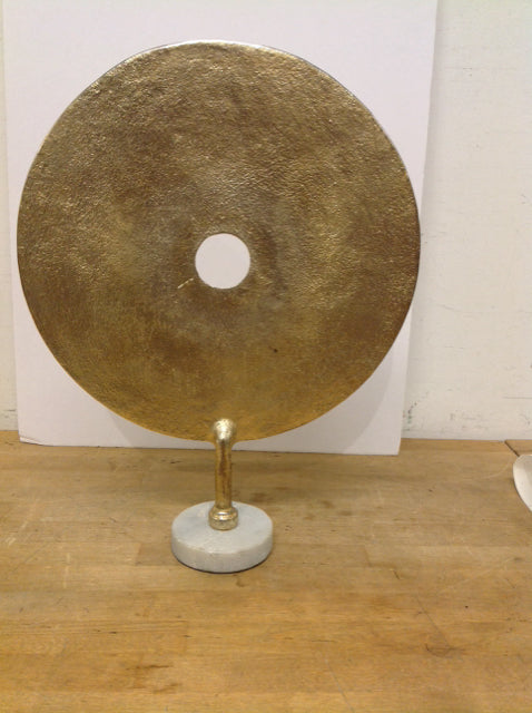18.5" Gold Metal Medallion Sculpture w/Base