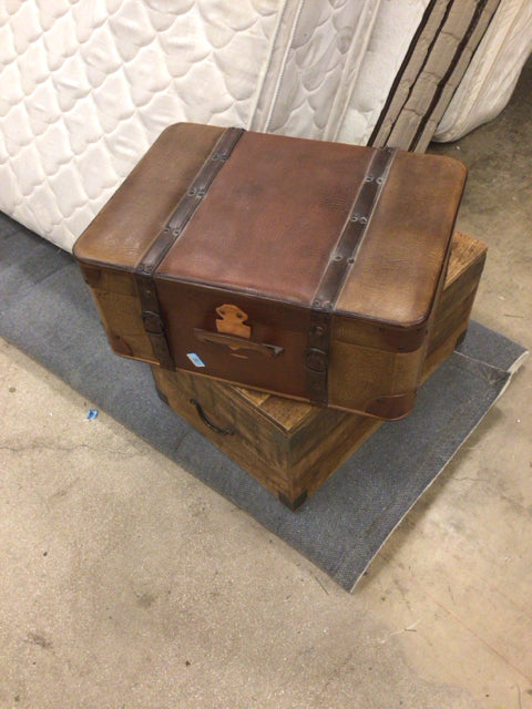 Brown Leather Decorative Trunk