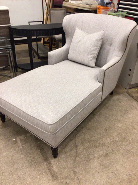 Bernhardt Interiors Grey Fabric Chaise W/Pillow