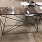 AS-IS Geometric Marble Top Console Table(Corner Damage)