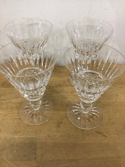 Set Of 4 Waterford Claret Wine Tramore Cut Glasses