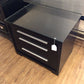 AS-IS Black Three Drawer Glass Top Nightstand(Damage In Bottom Drawer)