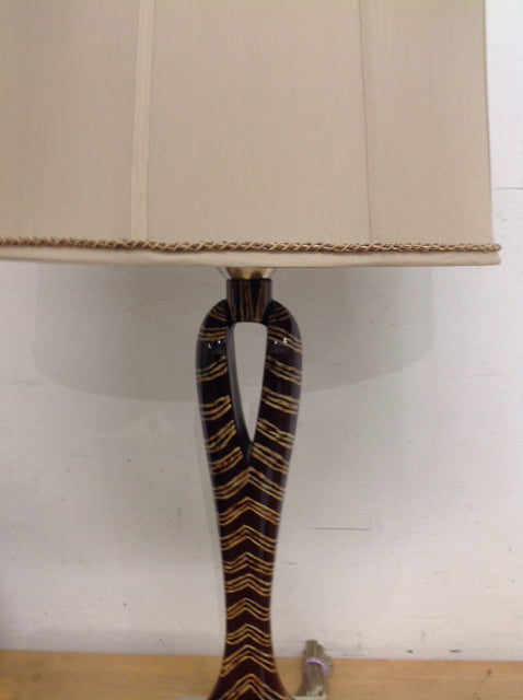 32" Brown & Tan Resin Lamp