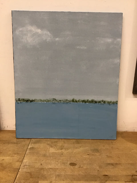 25x30 Painted Ocean Scene on Canvas