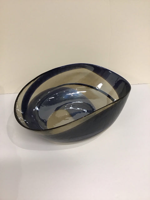 13.5" Murano Glass Bowl w/Purple Swirls