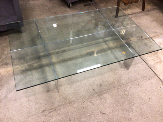 Chrome Three PC Base Glass Top Coffee Table