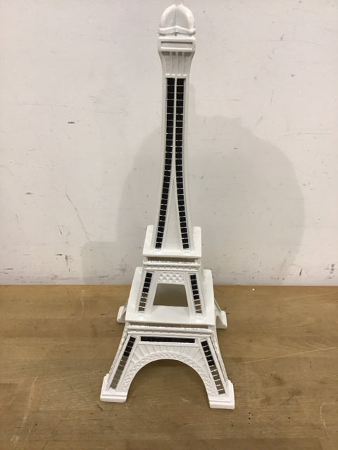 19" White Resin Mosaic Eiffel Tower