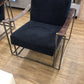 AS-IS Bernhardt Dekker Fabric Leather Strap Arm Chair(Missing Two Rivets)