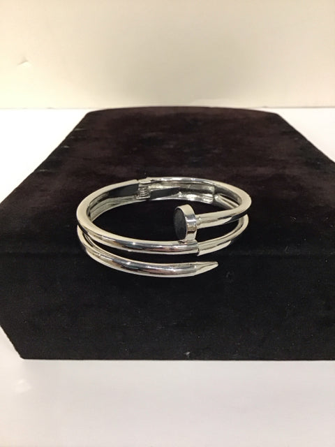 Cartier Style Silver Nail Bracelet