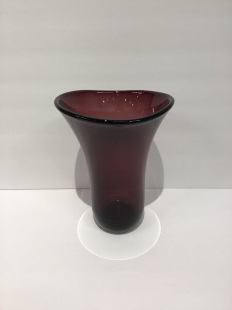 9" Abstract Brown Glass Vase