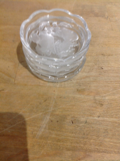 Set Of 4 French Crystal Coaster