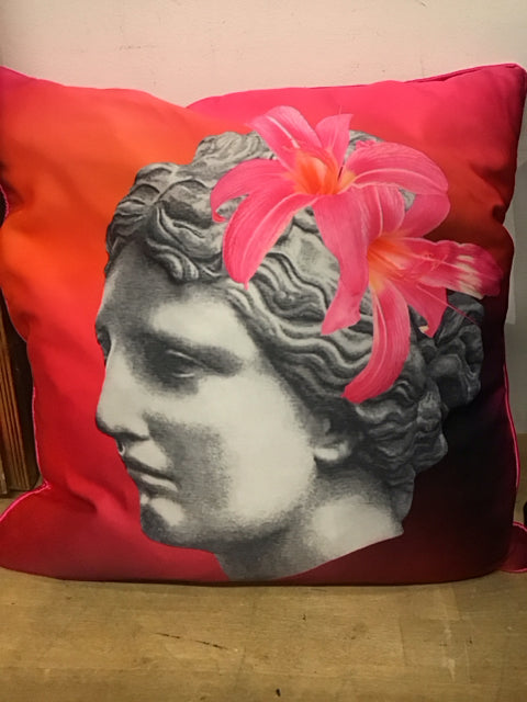 20" Red Classical Bust Pillow