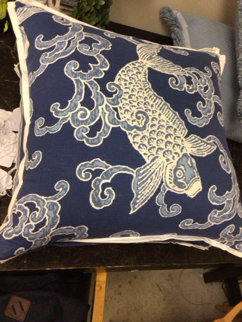 Blue Koi Fish Pillow