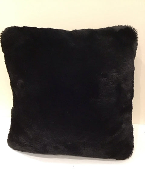 Black Faux Fur Pillow