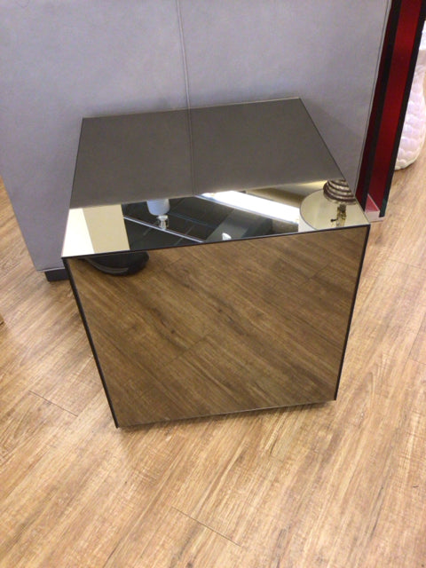 Mirrored Cube End Table