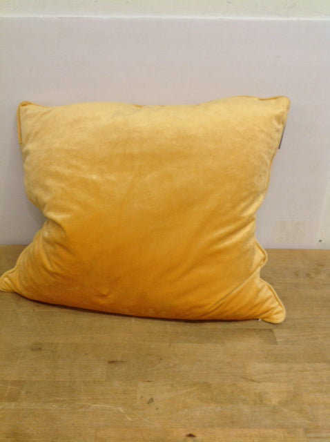 Yellow Down Filled Velour Pillow