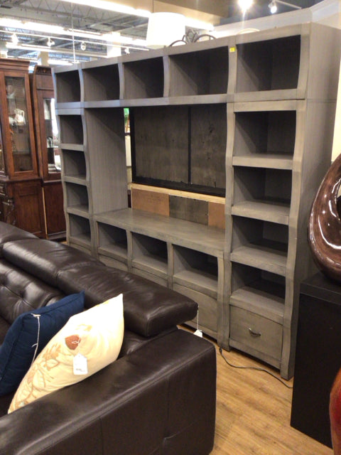 AS-IS Four PC Grey Entertainment Center