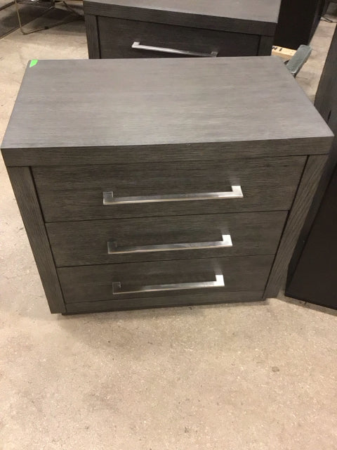 Dark Grey Three Drawer Nightstand