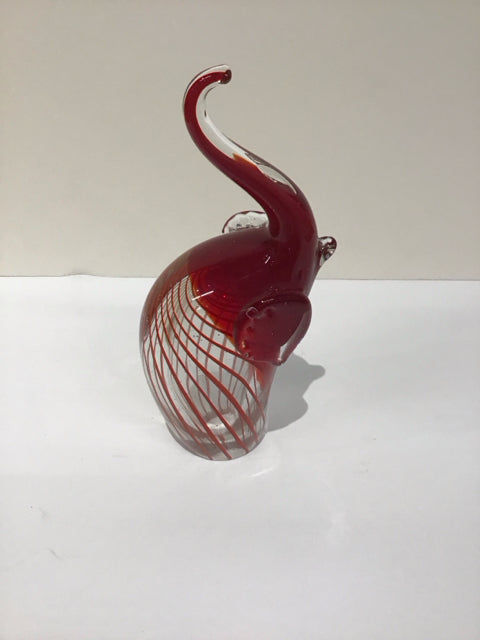 Art Glass Red Elephant