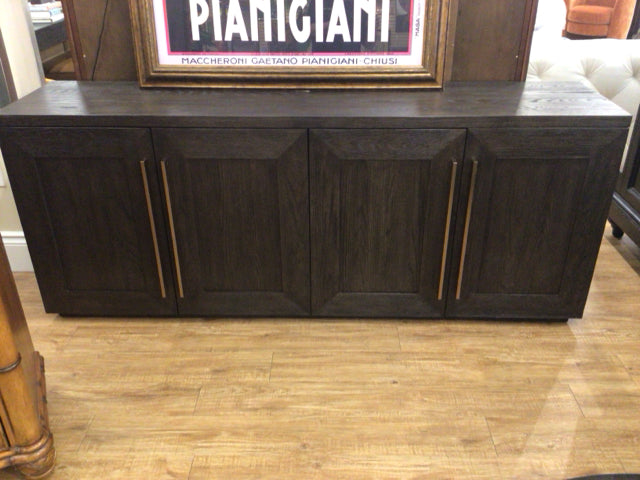 16" X 80" X 24" RH Machinto Dark Wood Media Console