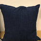 22" Ivory & Blue Paisley/Royal Blue Linen Pillow Down Filled