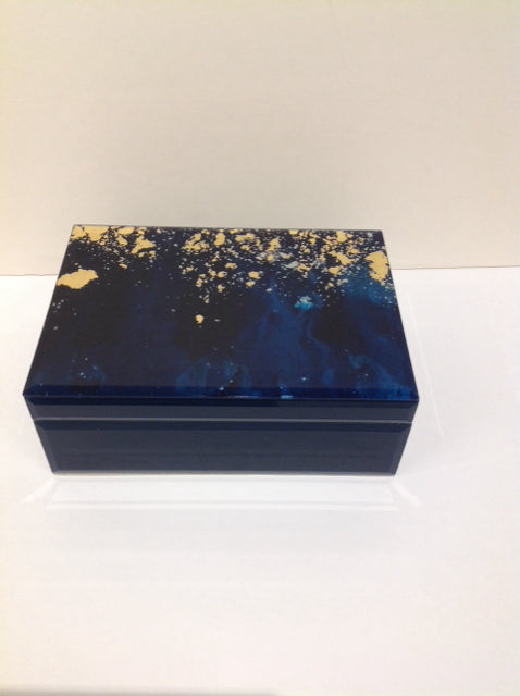 10x7  Blue/Gold Abstract Acrylic Box