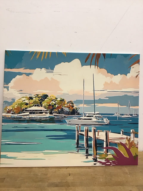 36"x30" Marina Art By Monika Jones