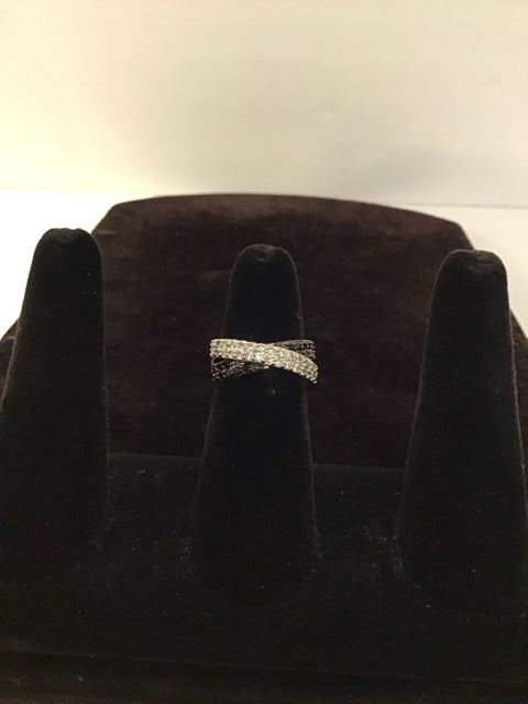 Cartier Style Black/CZ Diamond Ring
