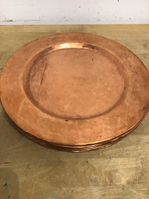 Set Of 8 Copper Chargers