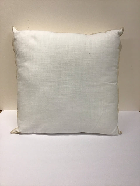 White Pillow w/Tan Frame