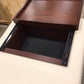 Cream Vinyl Wood Base Storage Ottoman W/Tray