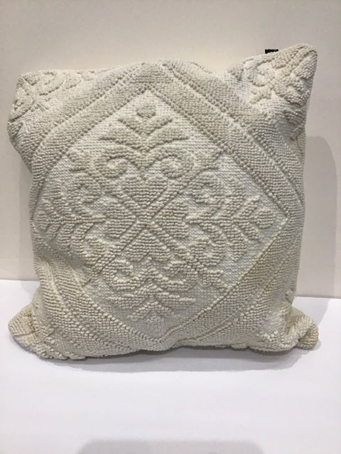 Ivory Nubby Chenille Medallion Pillow