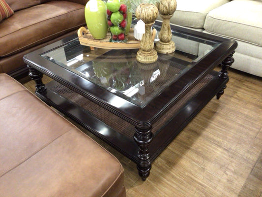 44.25" X 44.25" X 20.5" Tommy Bahama Black Tropic Coffee Table