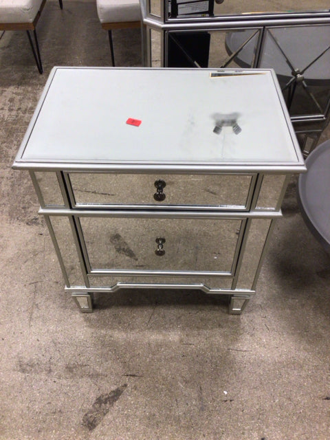 Baxton Studio Mirrored Nightstand