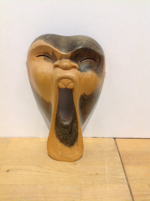9" Wood Carved Indonesian Mask
