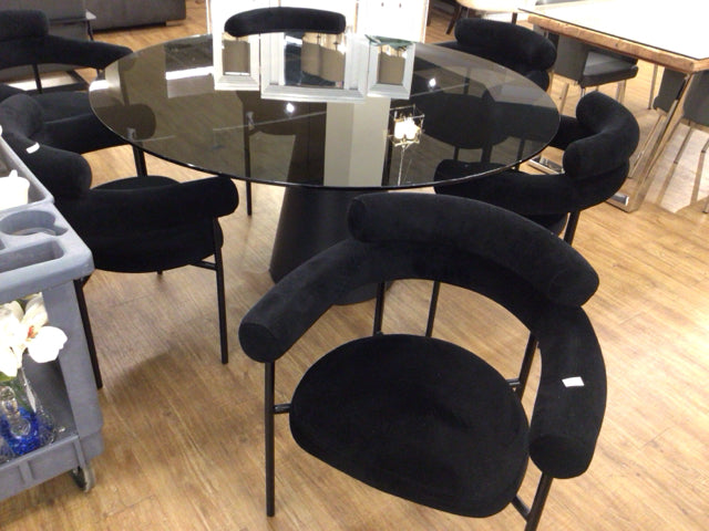 Set Of 6 Nuevo Living Portia Black Dining Chairs