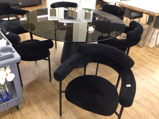 Set Of 6 Nuevo Living Portia Black Dining Chairs