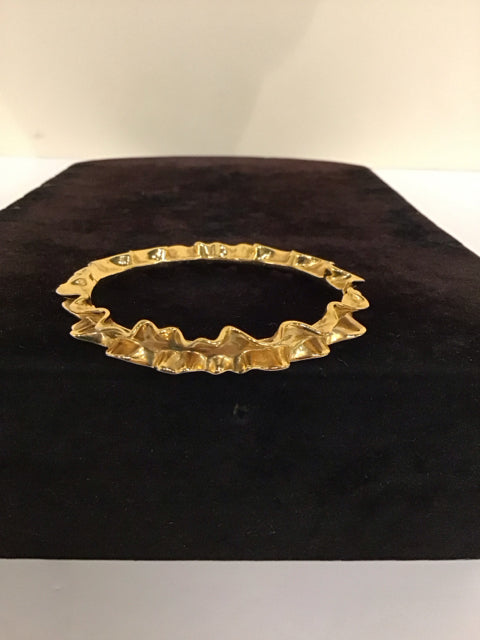 Kate Spade Gold Tone Ruffle Cuff Bracelet