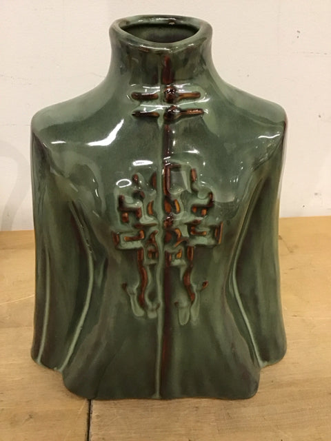 10.5" Green Asian Jacket Vase