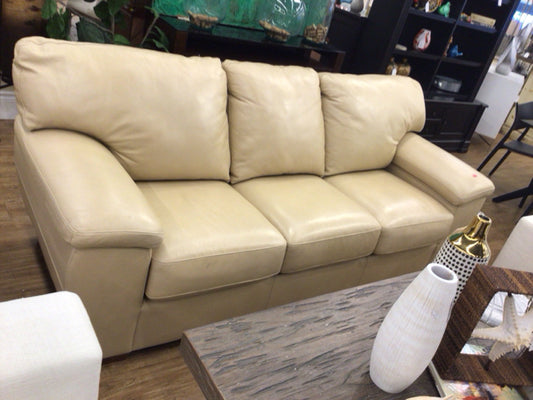 La-Z-Boy Tan Leather Three Seat Sofa