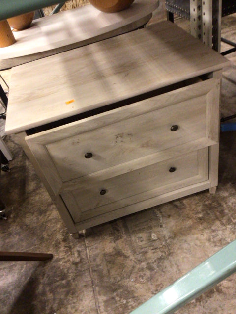 Wood Two Drawer File Cabinet