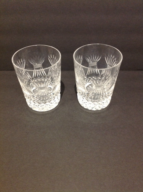 Set/2 Waterford Crystal Millenium Double Old Fashioned Glasses