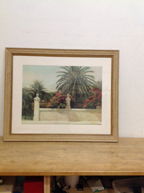 42x32.5 Framed "Palm Tree Garden" By Poch