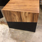 AS-IS 24" Square Wood & Metal End Table(Top Scratched)